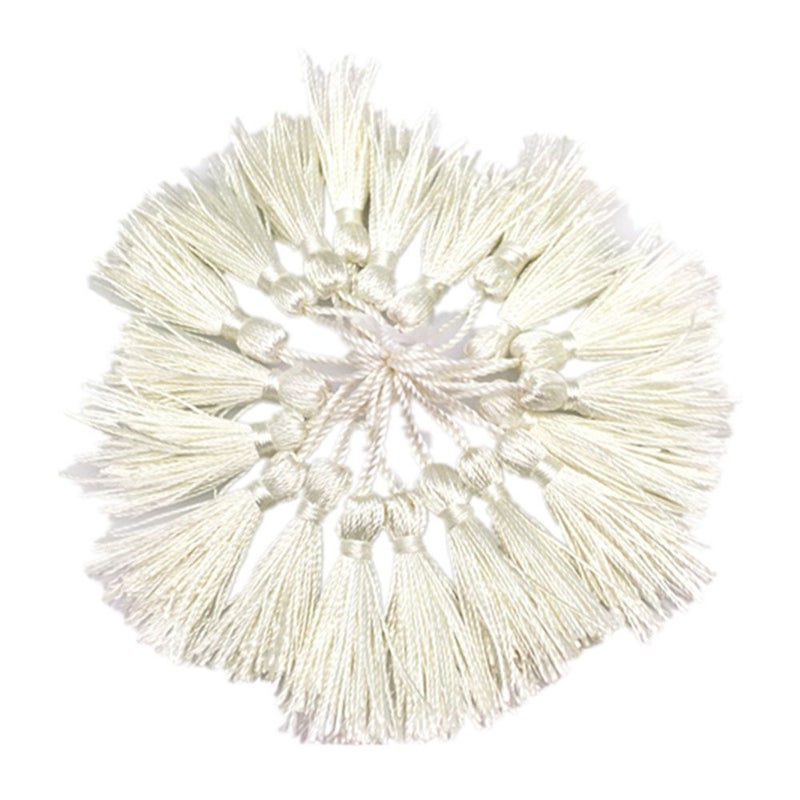 OZXCHIXU(TM) 20PCS Mini Small Craft Tassels 5.5cm Long for Decorative Key Cushion (Beige) - Image 2